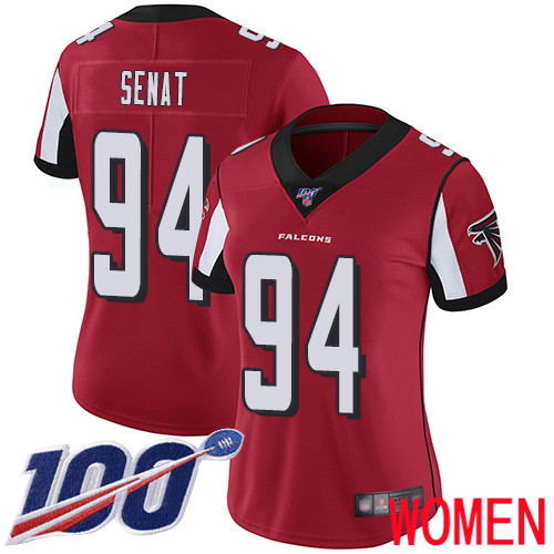 Atlanta Falcons Limited Red Women Deadrin Senat Home Jersey NFL Football #94 100th Season Vapor Untouchable->women nfl jersey->Women Jersey